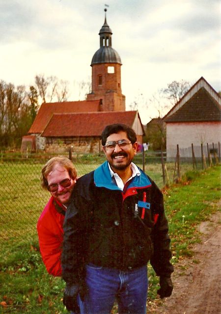 Carlos with a Member of the East Germany Family After the Fall of the Berlin Wall