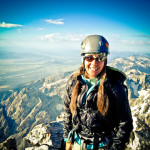 Kim Singer at the summit of the Grand Teton