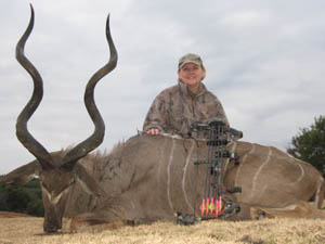 Phyllis with an African kudu.